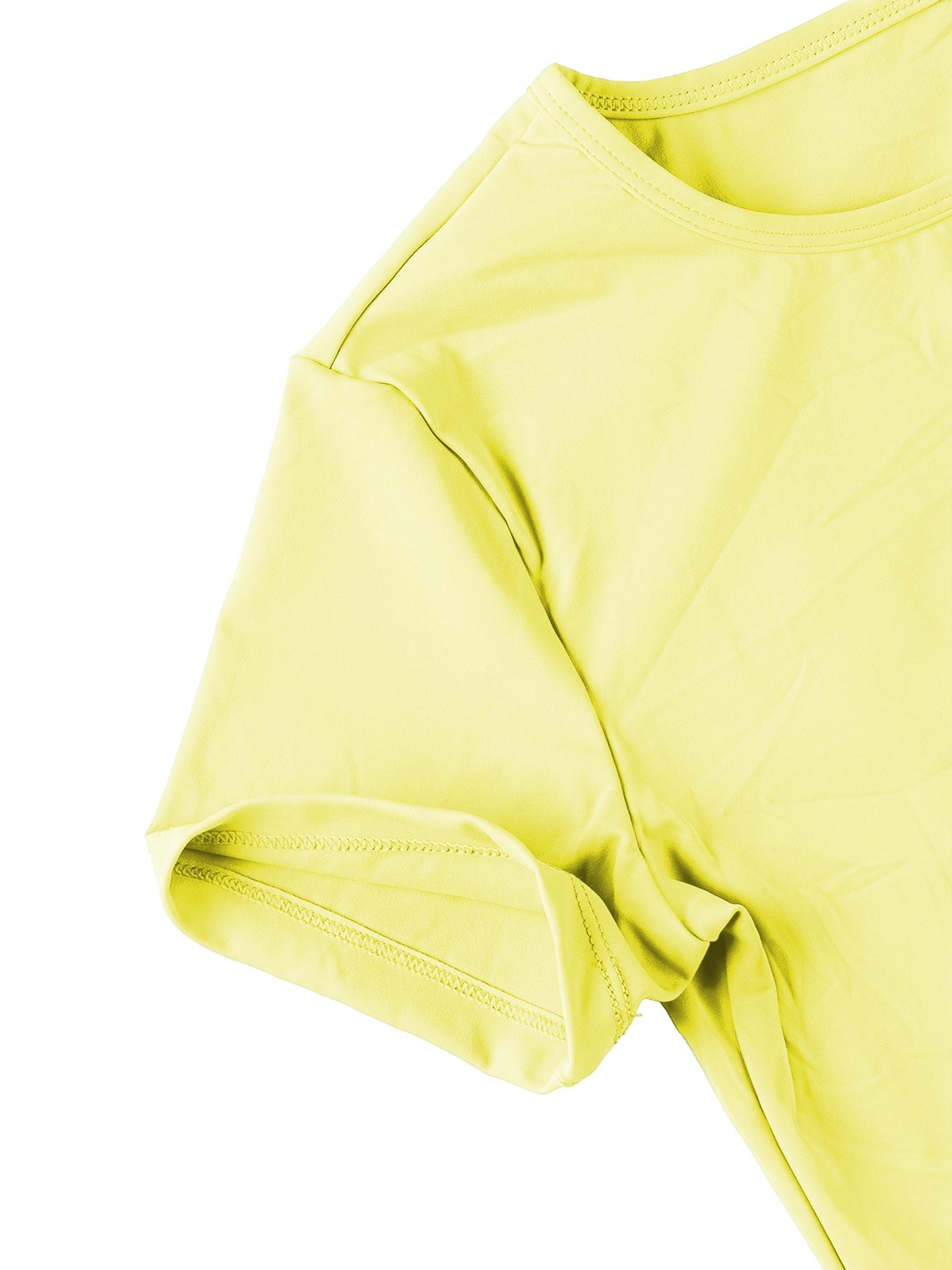 2PCSWomen's Solid Color Short Sleeve Tee & Shorts Set, Breathable Workout Running Clothes Gym Yoga Running, Comfortable Sportswear for Women