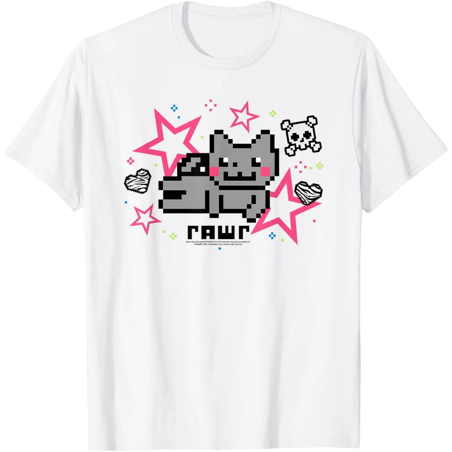 Nyan Cat Rawr Pink Scene Collage Internet Meme Funny Kitty T-Shirt
