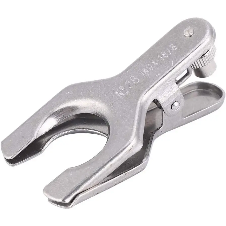 Spherical Pinch Clamp, Durable Stainless Steel Lab Clamp Pinch Clip for Glass Balls, Laboratory Tools, 28#, Stainless Steel, for Hospitals, Clinics, Laboratories, Beauty Salons