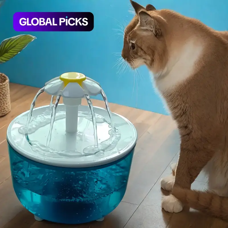 Pet Water Fountain, USB Rechargeable Automatic Circulation Cat Water Dispenser, Indoor Cat Water Fountain, Pet Drinking Supplies, Automatic Water Bowl