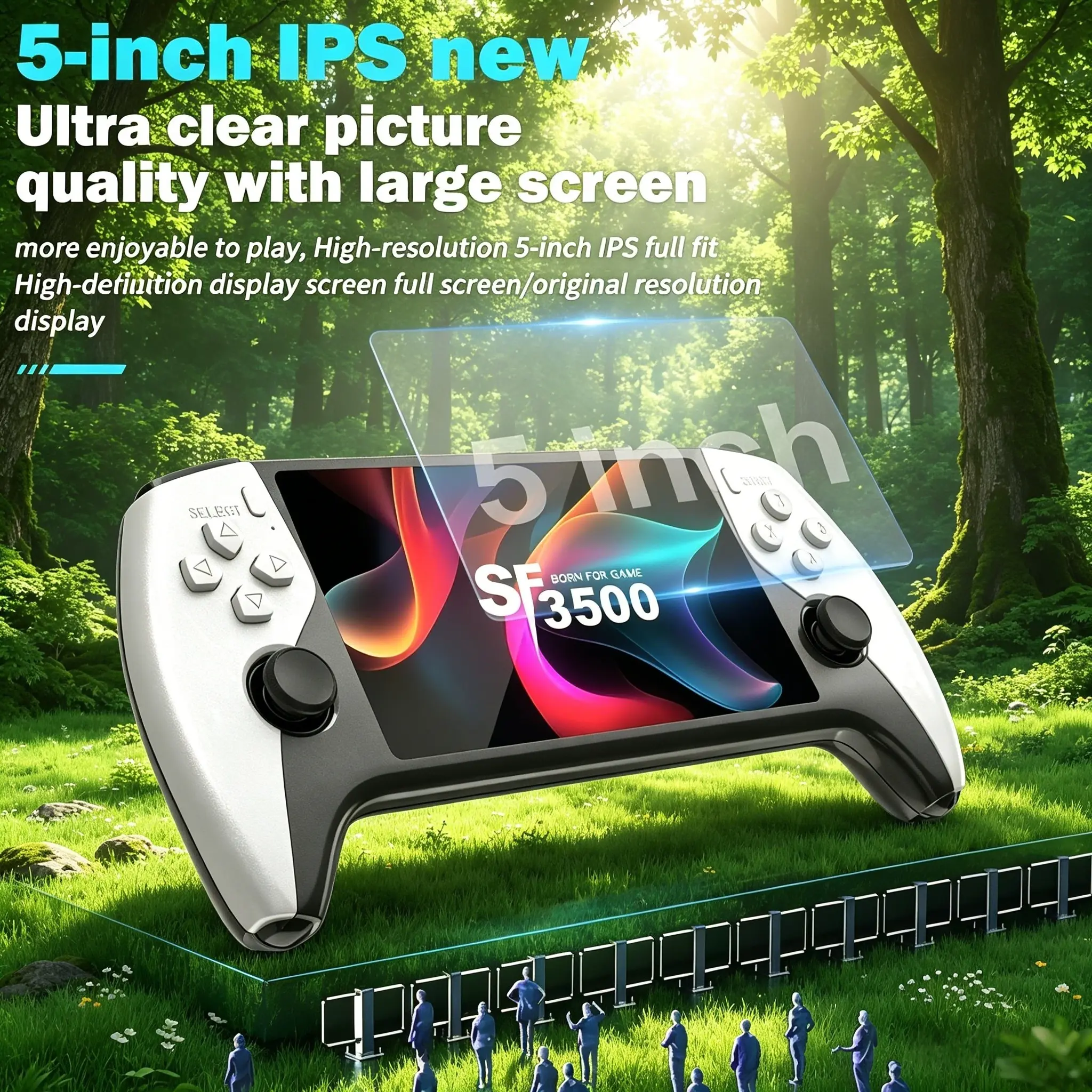 5-Inch SF3500 HD Handheld Video Game Console, Portable Gaming System & Retro Arcade Simulator with Dual-Player Support, TV Output, Audio-Video Playback & Gaming Product, Perfect for Gaming Lovers