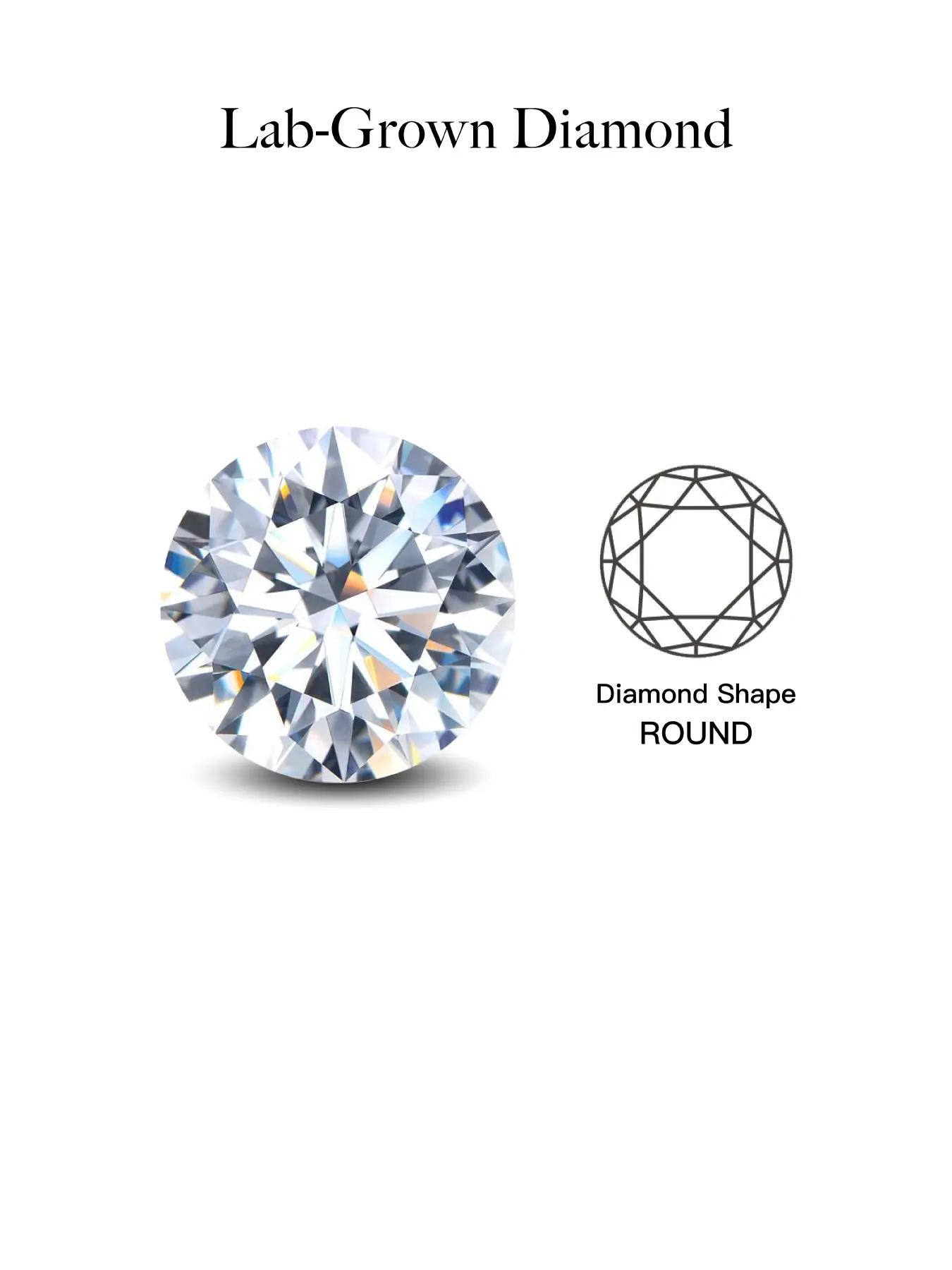 Lab Grown Diamond Raw Stone, D Color Vs Clarity, Round Brilliant Cut, Igi Certificate, Elegant Design Engagement Wedding Jewelry, Perfect Gift