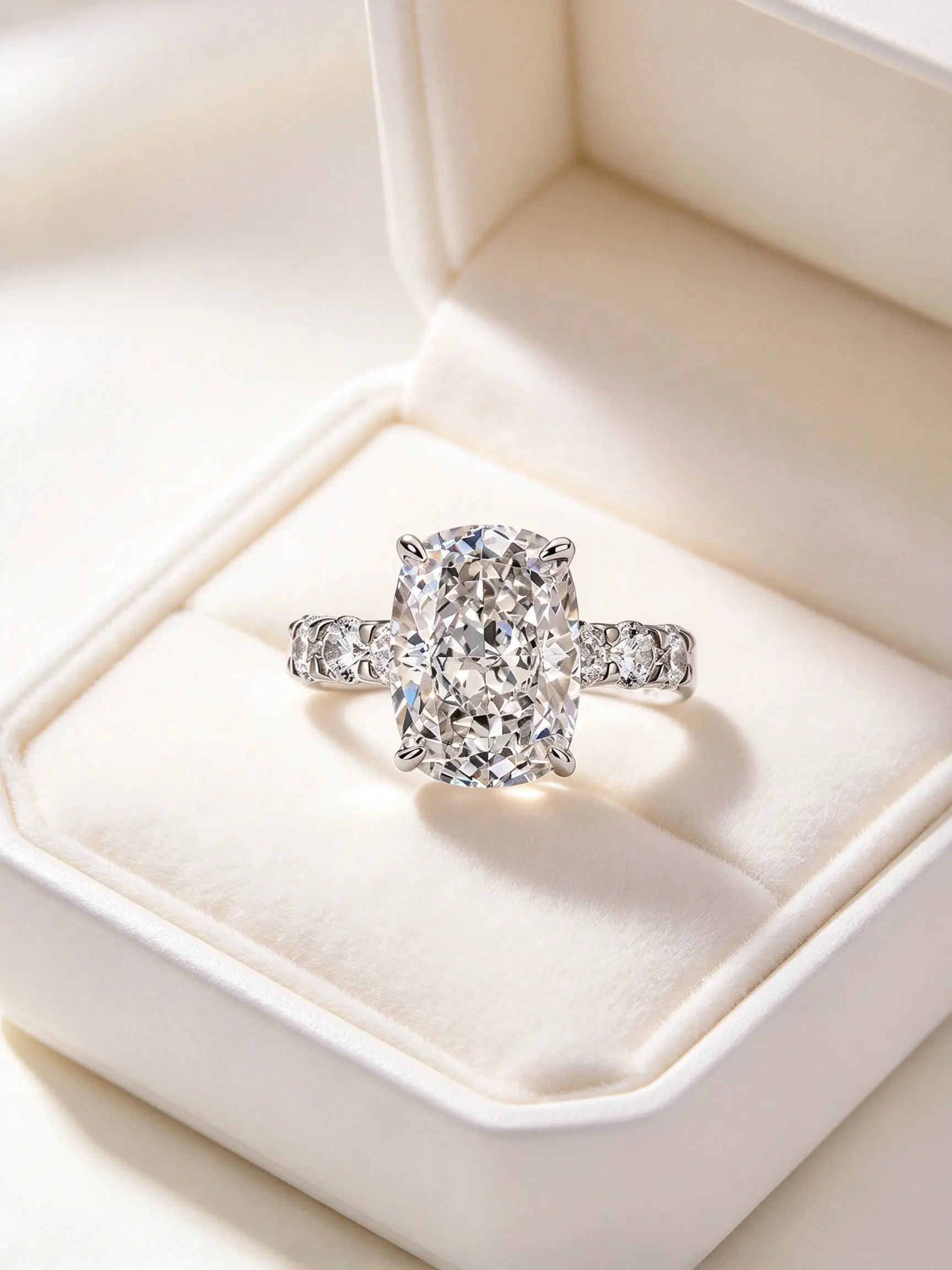 Luxury inlaid princess cut diamond large carat ring, birthday gift, holiday gift, the best gift for good friends, suitable for travel wear, luxurious and affordable, women's jewelry Beautiful Rings
