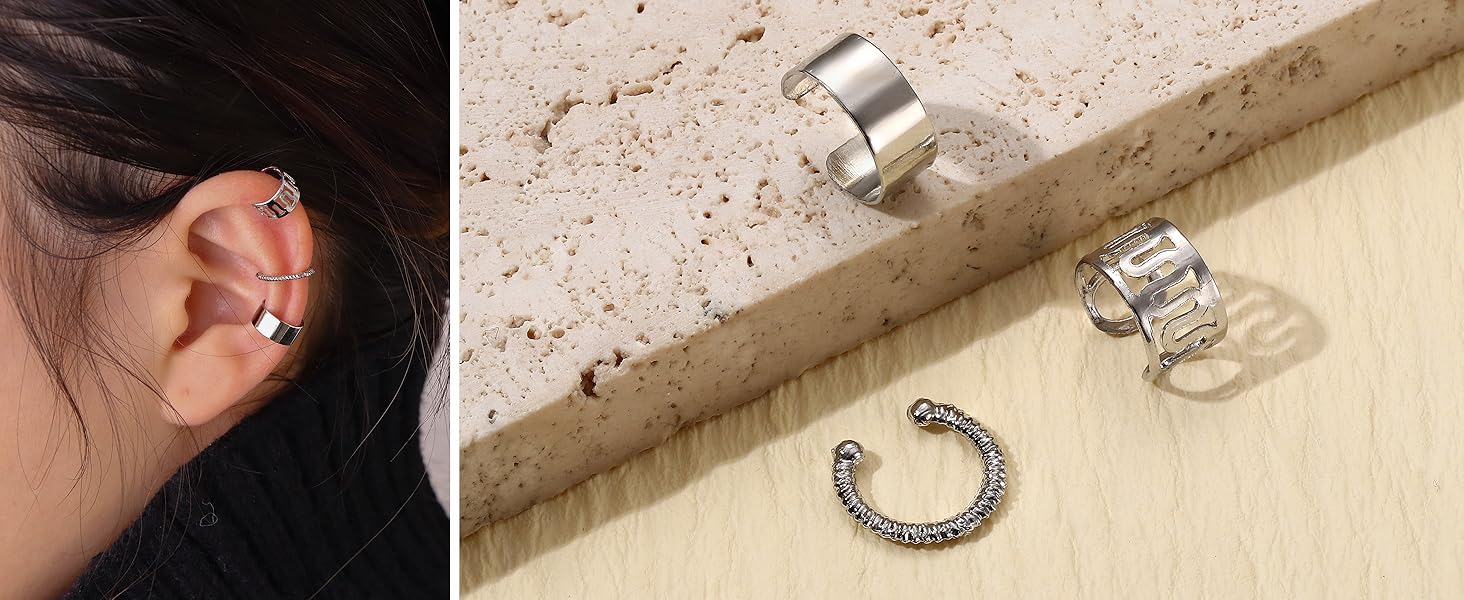 BESTEEL 66 Pcs Ear Cuff Earrings for Women Non Piercing, Hypoallergenic Fake Earringspearl, Silver Clip on Cartilage Earrings for Sensitive Ears, Gold Ear Wrap for Helix Cartilage magnetic earrings BESTEEL 66 Pcs Ear Cuff Earrings for Women Non Piercing, Hypoallergenic Fake Earringspearl, Silver Clip on Cartilage Earrings for Sensitive Ears, Gold Ear Wrap for Helix Cartilage magnetic earrings