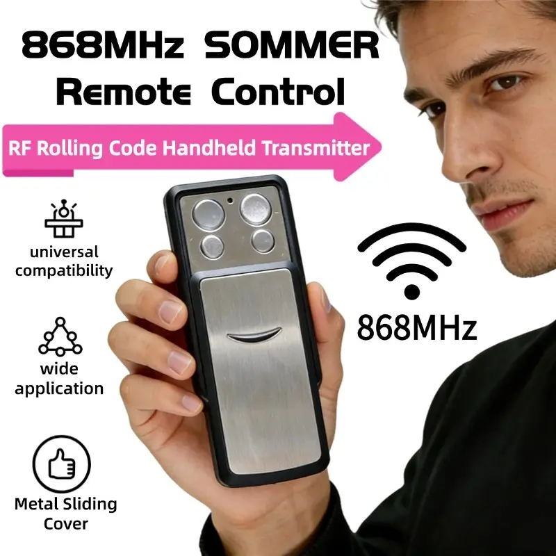 868mhz Garage Door Remote Control, Compatible with Sommer 4020 Tx03-868-4, Wireless RF Transmitter, Universal Replacement Key