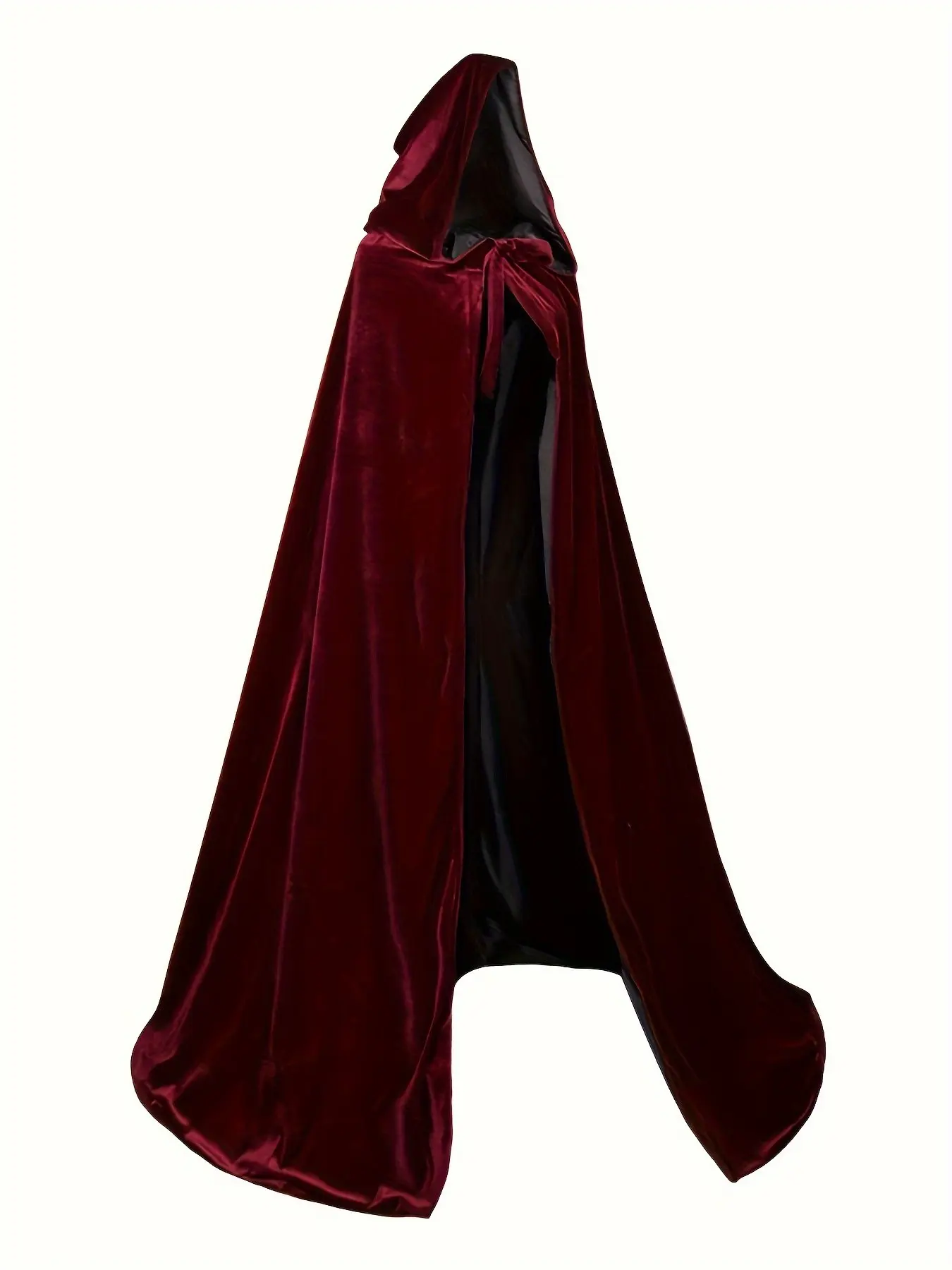 Halloween Costume Light Goth Grim Reaper Large Cape, Devil Velvet Hooded Party Two-Sided Long Cape, Halloween Dress Up Accessories