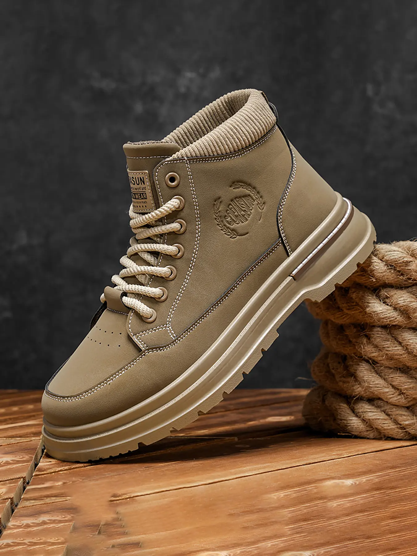Fashion Men's Solid Color Boots, Stylish Casual Shoes for Daily Wear, Comfortable and Trendy Footwear for All Seasons, Perfect for Any
