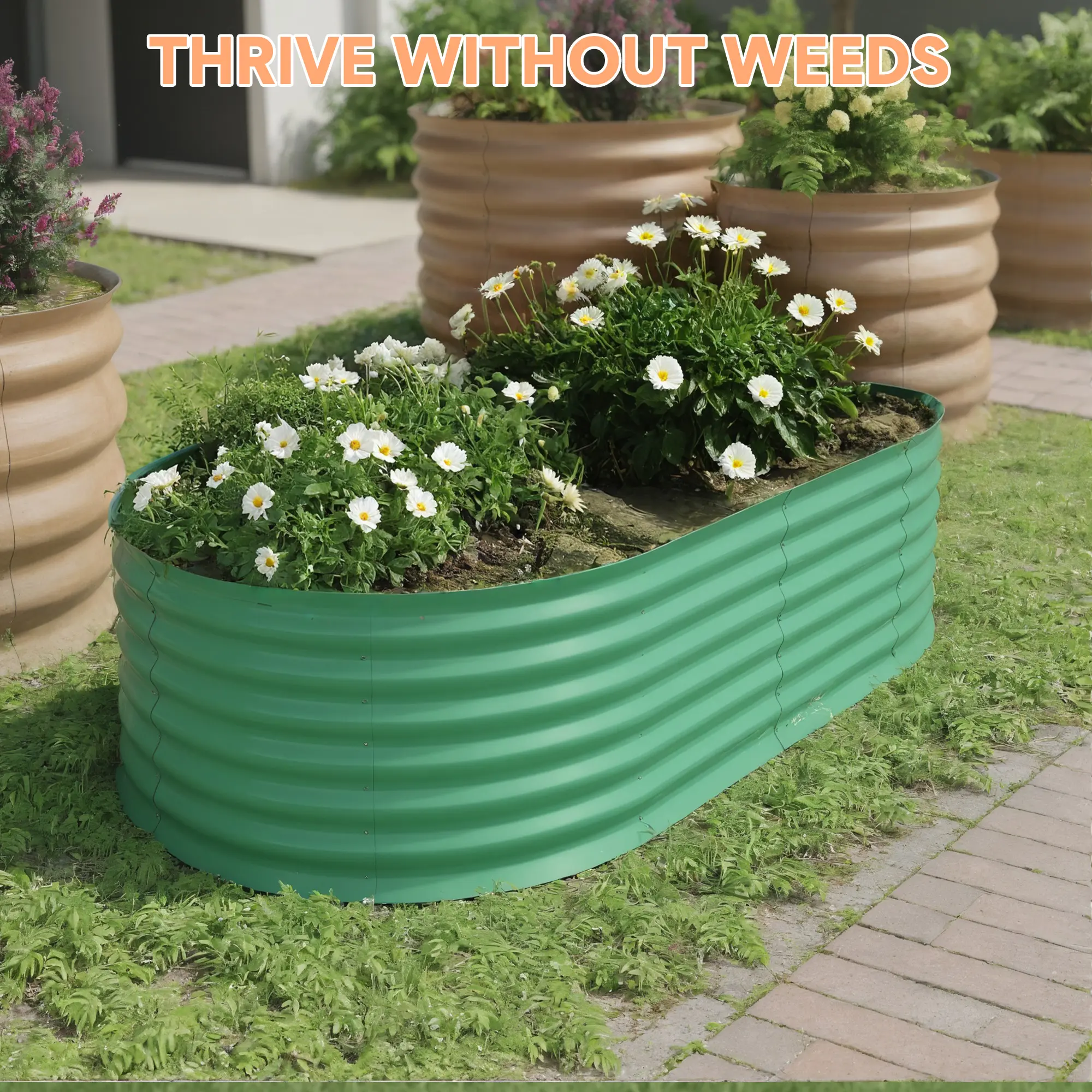 Durable Galvanized Raised Garden Beds, Rust-Resistant Planter Boxes for Outdoor Vegetables, Flowers & Plants, Easy to Assemble