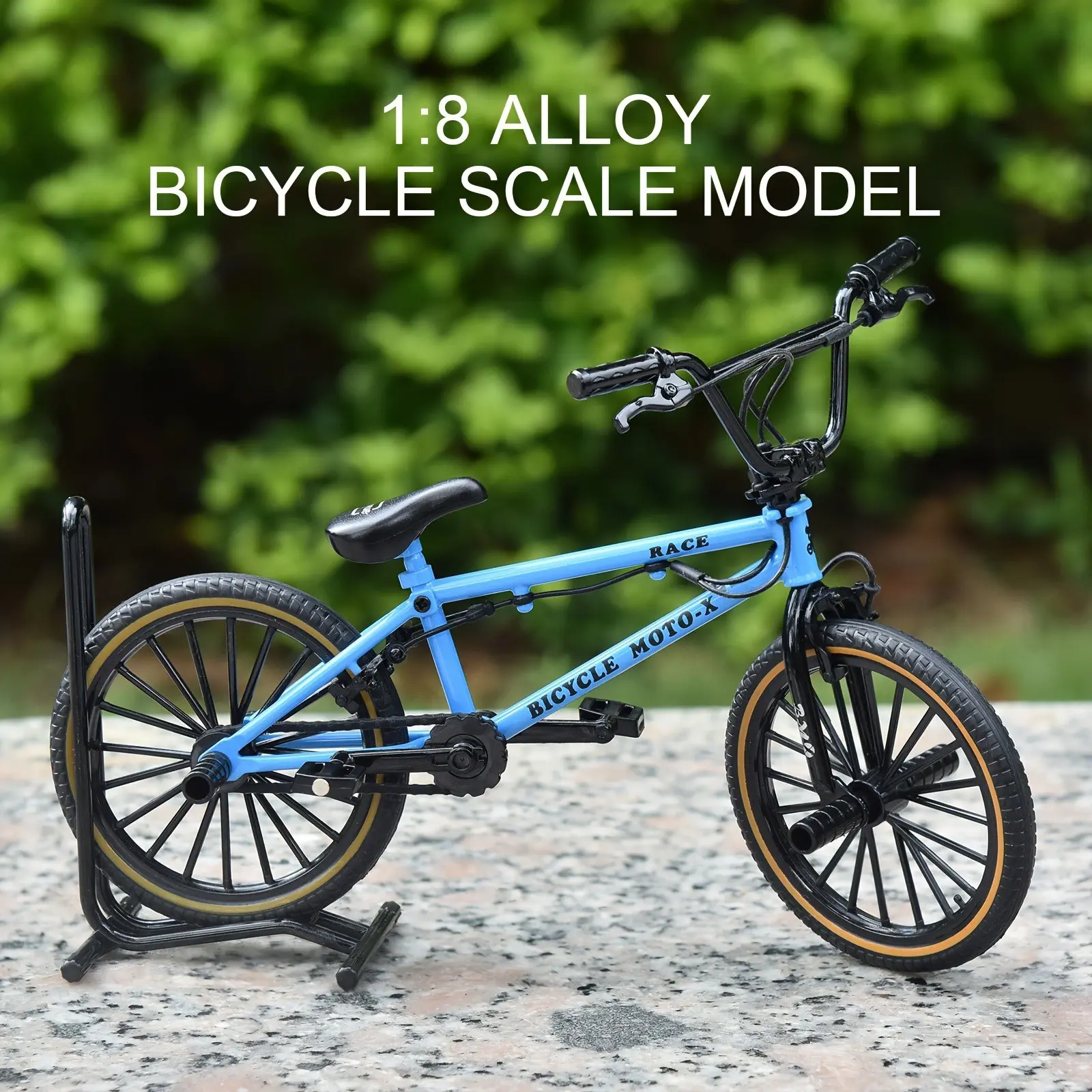 1:8 Alloy BMX Bike Scale Model! Full functional design, 360° spinning front wheel, linked pedals & retractable foot pegs, cool desk fidget toy, Desk Fidget Tool for BMX fans!