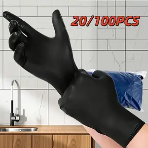 20/100pcs Disposable PVC Gloves, Home Cleaning Gloves, One-Use Clean Gloves, Kitchen Gloves For Washing Dishes, Kitchen & Household Cleaning Tools, Multiple Quantities