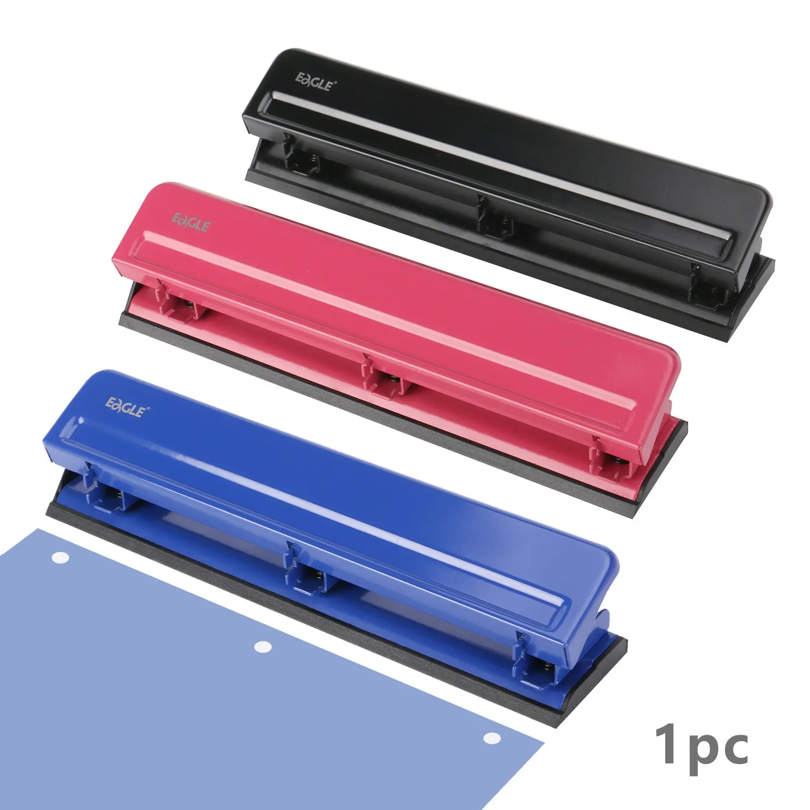 3 Hole Puncher for Paper and Binder Files, Metal Material with Recycling Tray, High Capacity for Multiple Sheets, Ideal for Teaching and Office Binding