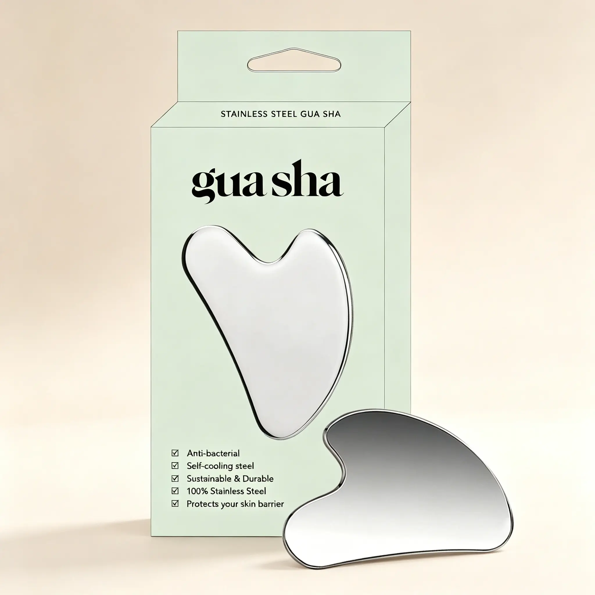 Stainless Steel Gua Sha Board Silver Face Body Shaping Massager Anti-swelling Lymphatic Drainage Skin Care Gift with Bag Lymphatic Drainage Tool