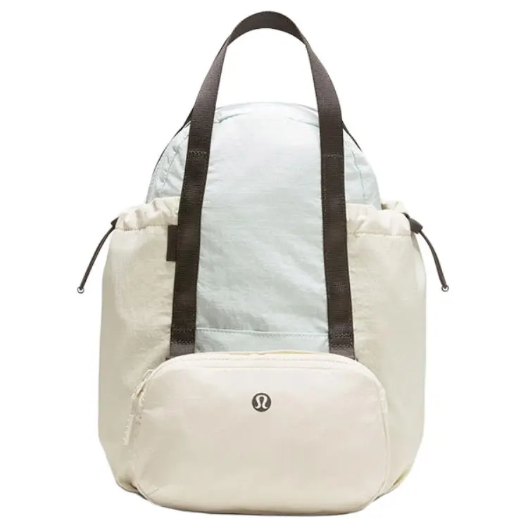 Women's Lululemon 7L Pack and Go Multi-Use Nylon Tote-Backpack - Carry On, 3-in-1 Foldable, Flex Fold, Front Pocket, Mini Bag Backpacks (Breeze Mint Green, Light Ivory, Graphite Grey), Carry On Backpacks