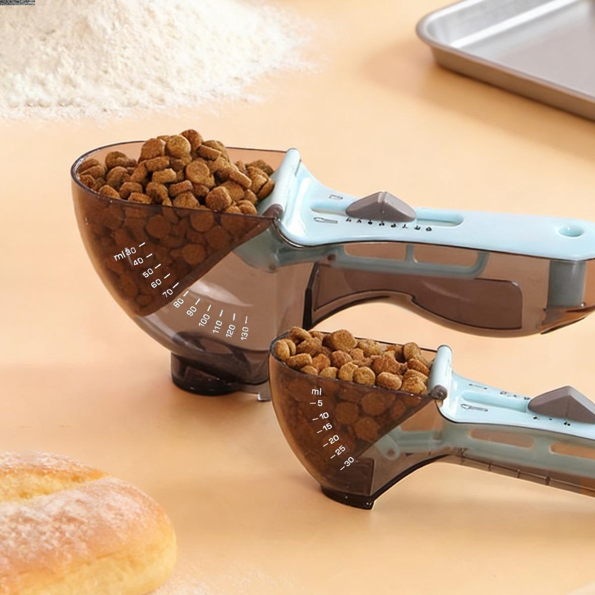 Adjustable measuring spoon, baking plastic measuring spoon, kitchen tool plastic graduated measuring spoon, adjustable measuring spoon set