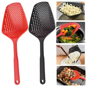 Plastic Strainer Spoon with Handle, Durable Plastic Slotted Spoon, Pasta Spoon and Pasta Strainer, Convenient for Cooking, Baking, and Draining Food, Efficient