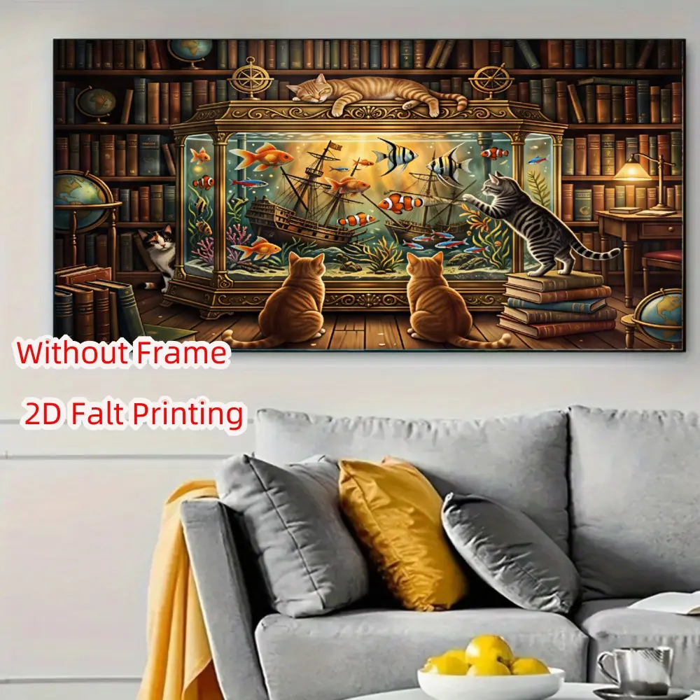 Large Cat Animal Diamond Painting Kit, Adult DIY 5D Diamond Art, Home Wall Decor, Beginner Friendly, Full Round Diamonds, Unframed