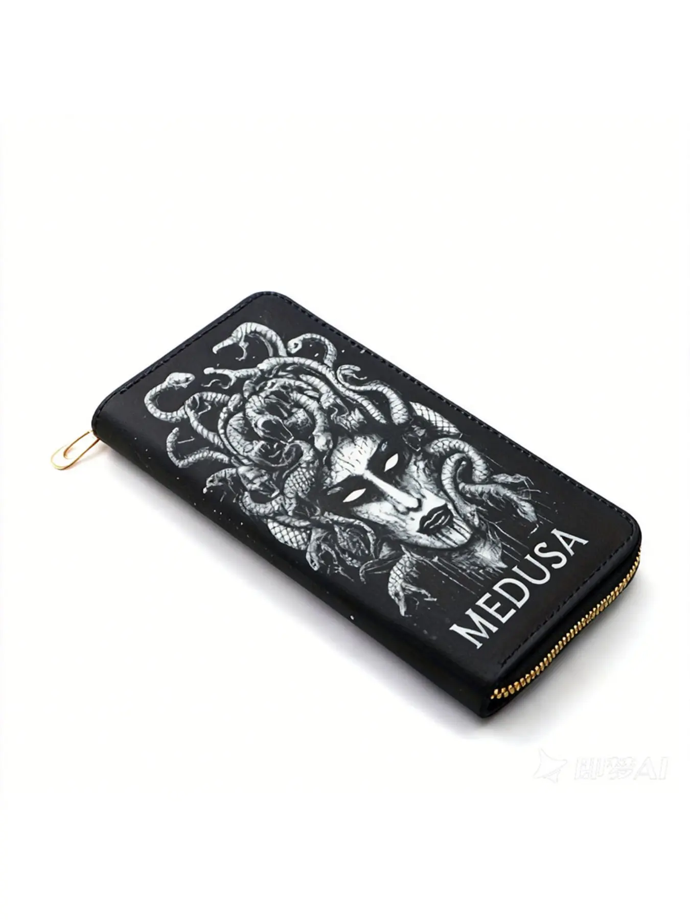 Gothic Dark Snake Medusa Queen Long Zip Wallet Handbag, All over Print PU Material, Suitable for All Seasons, Stylish and Unique Design, Zipper Wallet