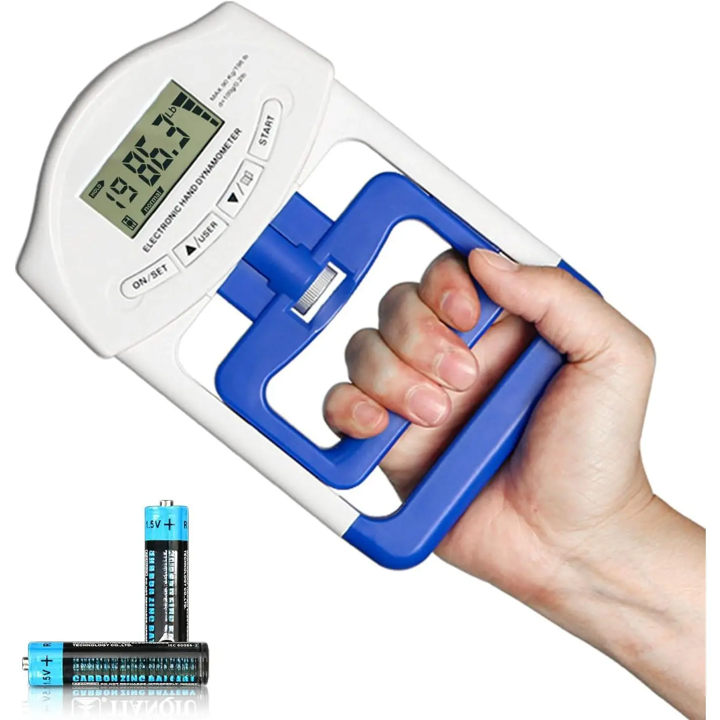 Grip Strength Tester, Digital Hand Dynamometer FDA Registered with Backlit LCD  Grip Strength Testing and Training