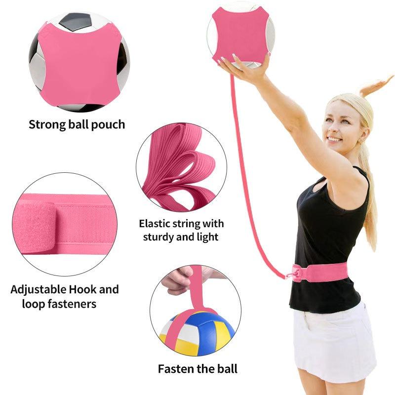 Volleyball Rebound Belt Trainer Elastic Cords Solo Practice for Serves Spiking Defense Indoor Beach Training