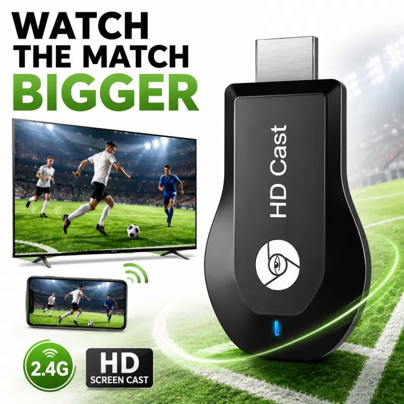 Wireless Miracast Display Dongle HDMI 2.4G WiFi Screen Mirroring Adapter Stream Videos Images Wirelessly onto TV Monitor Projector Home Video Playback Gadget