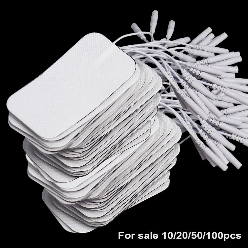5x9cm Electrode Gel Pad Replacement Electrostimulator Electrode Pads for Tens Massage Machine EMS Muscle Stimulator Self Adhesive Reusable Patch Massager Accessories Attachment