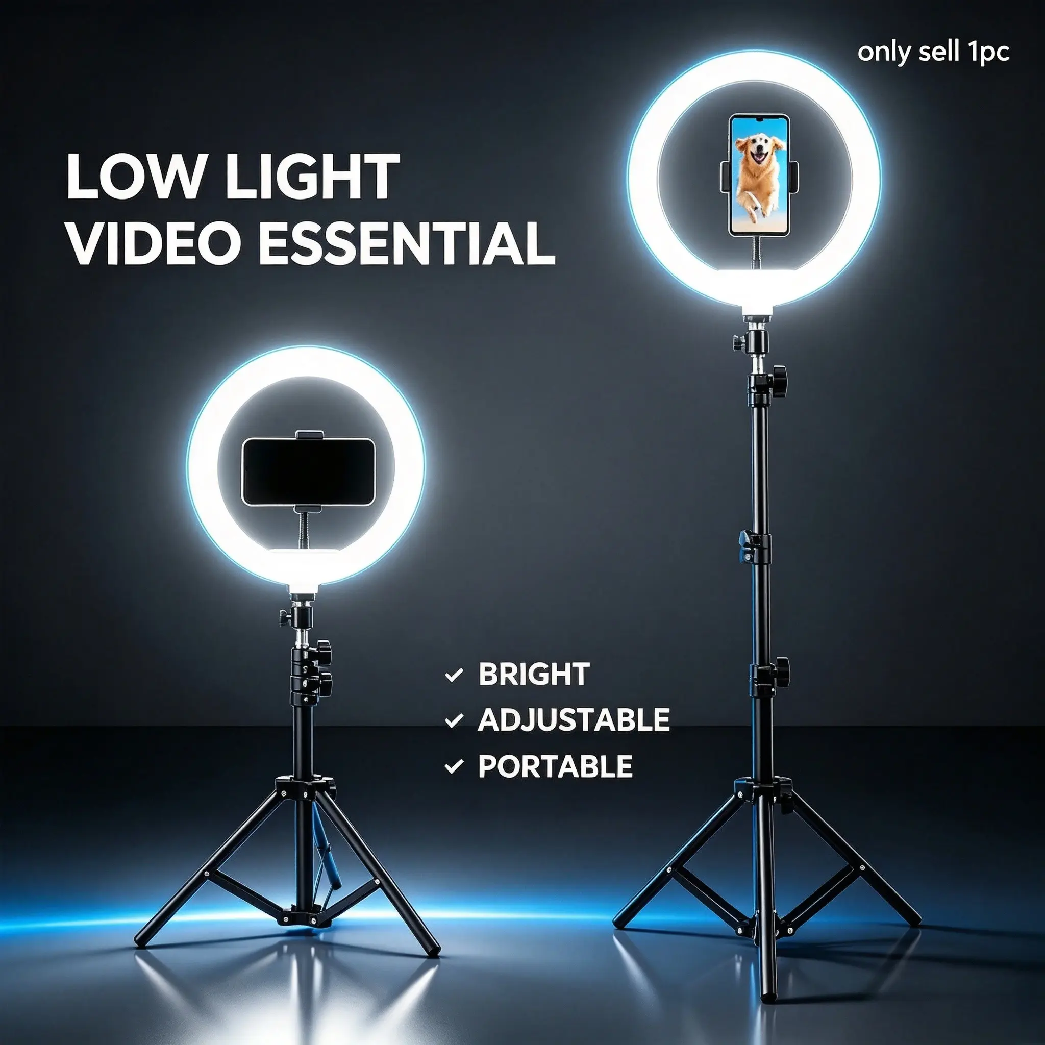 Luxury Soft Light Ring Live Streaming Kit, Adjustable Metal Stand, USB Control, Portable Professional Photography Lighting Equipment