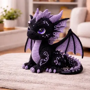 Latest Cute Dragon Crochet DIY Kit for Beginners, Amigurumi Craft Supplies, Step-By-Step Video Tutorial, Perfect Gift for Various Holidays