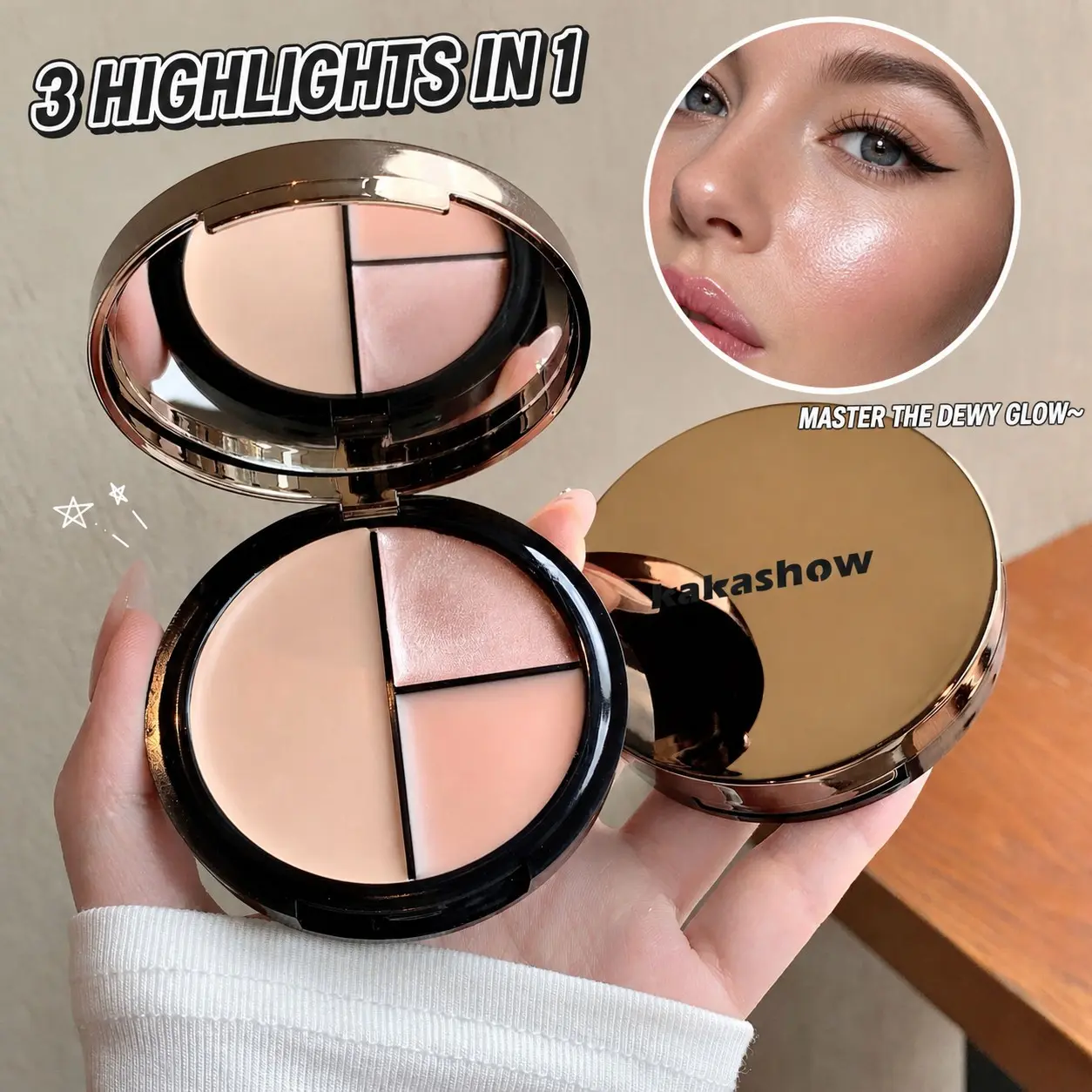 Three-Color Transparent Multi-Use Concealer, Natural Coverage for Dark Circles and Acne Marks, Versatile Makeup Corrector Cream