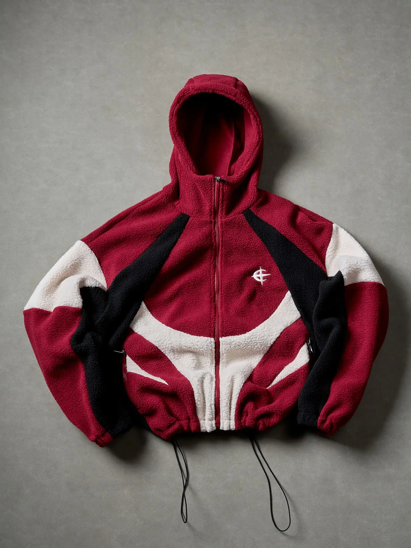 Men's Fall Winter Oversized Colorblock Fleece Long Sleeve Jacket, Soft Polar Fleece Material, Street Style Hooded Coat, Unisex Casual Outerwear