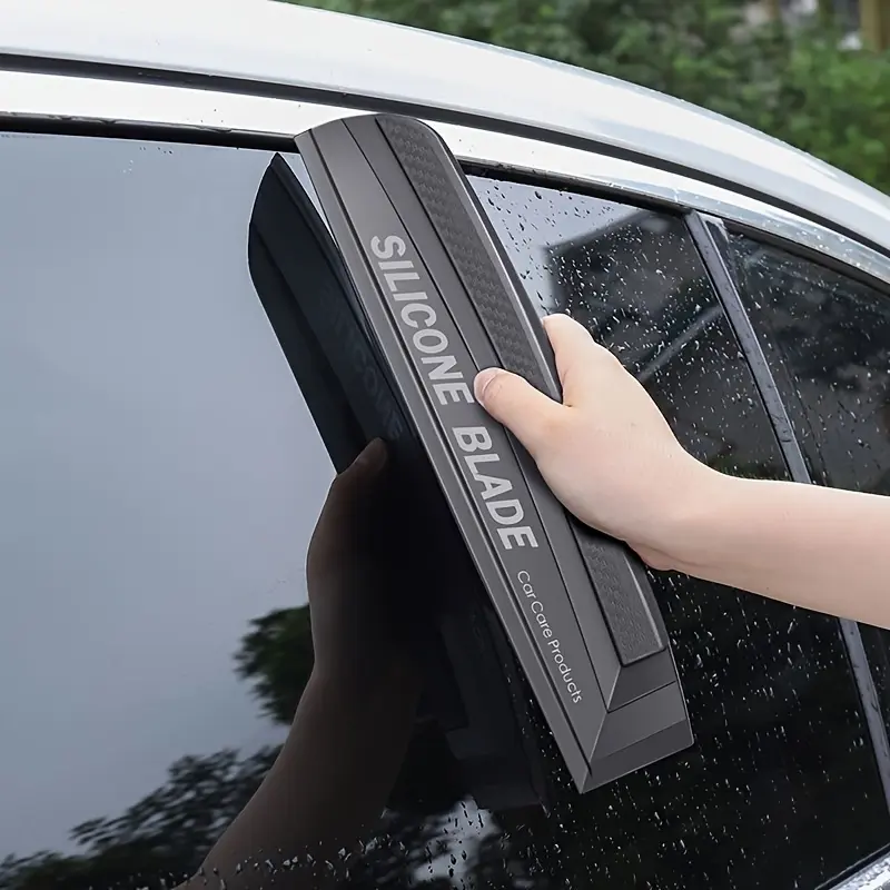 A Car Window Wiper, Automotive, Soft Silicone Wiper Blade for Cleaning Water Stains, Professional Car Glass Wiper, Scratch Free Cleaning Tool, Film Without Stripe Shining Effect, Water Scraper Cleaner for Shower