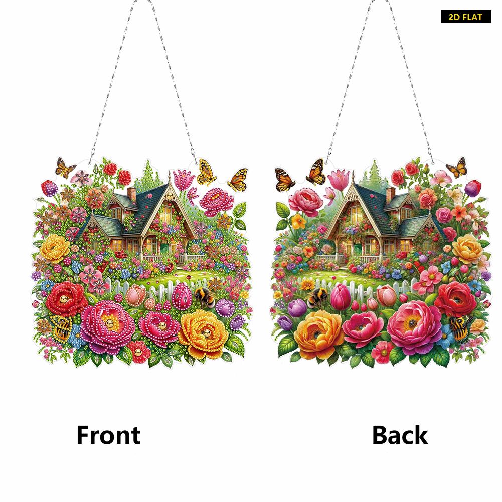 2D FLATHouse Theme 2D/Flat DIY Special Shape Hanging Diamond Art Kits Diamond Painting Set Rhinestone Diamond Art Window Pendants Diamond Diamond Painting Kit is Suitable for Decorations. Create Unique DIY Handicrafts, Making Gifts Distinctive and Unique!