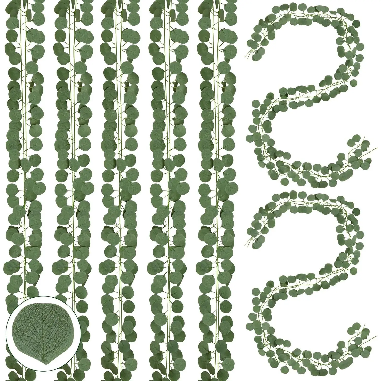 16Pcs Artificial Eucalyptus Garland Greenery Leaves Silk Vines Silver Dollar Leaves Faux Leaf Plants for Wedding Wall Table Party Home Fireplace Bedroom Decorfidget toys