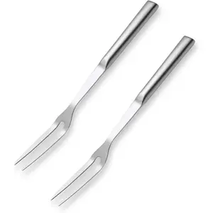 2PCS Meat Forks for Kitchen, 11" 2 Prong Grill Long Fork for Cooking, Stainless Steel Carving Fork
