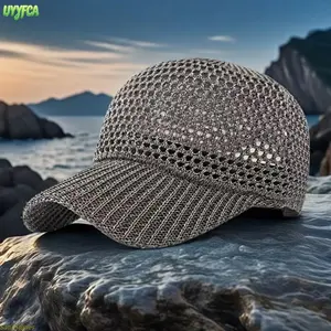 Open-Knit Crochet Mesh Baseball Cap,Summer Breathable Lightweight Mesh Hat Breathable UV Sun Protection Hat, Lightweight Quick-Drying Design, Adjustable Fit, Soft Knit Construction, Ideal for Fishing, Hiking, Outdoor Activities Beach vacation Summervibes
