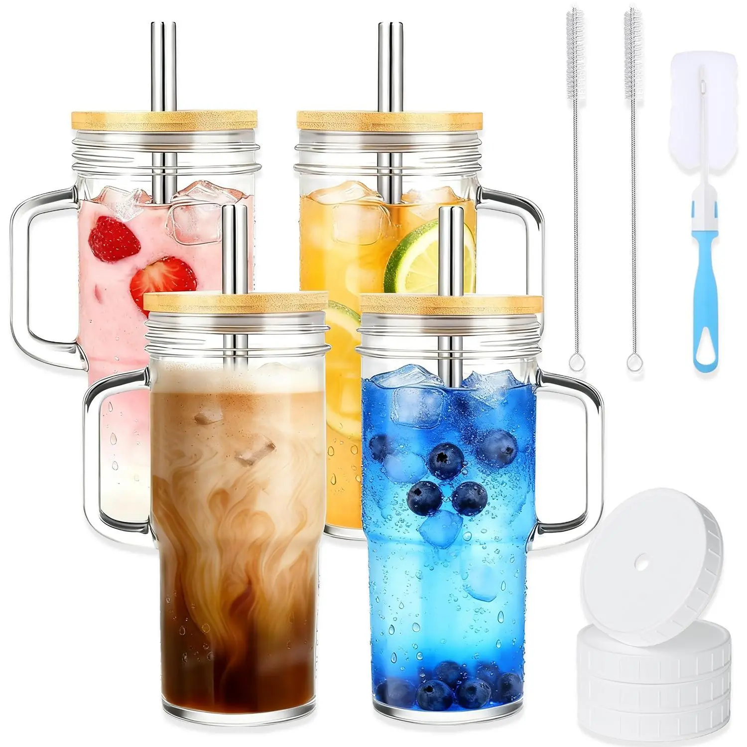 Multi Scene Glass Cup High Appearance Transparent Thickened Drinkware Heat Cold Resistant Shatter Resistant Reusable Clear Glass Tumbler Home Commercial Universal Drinking Cup For Cola Juice Milk Tea Yogurt Coffee Water Daily Beverage Serving