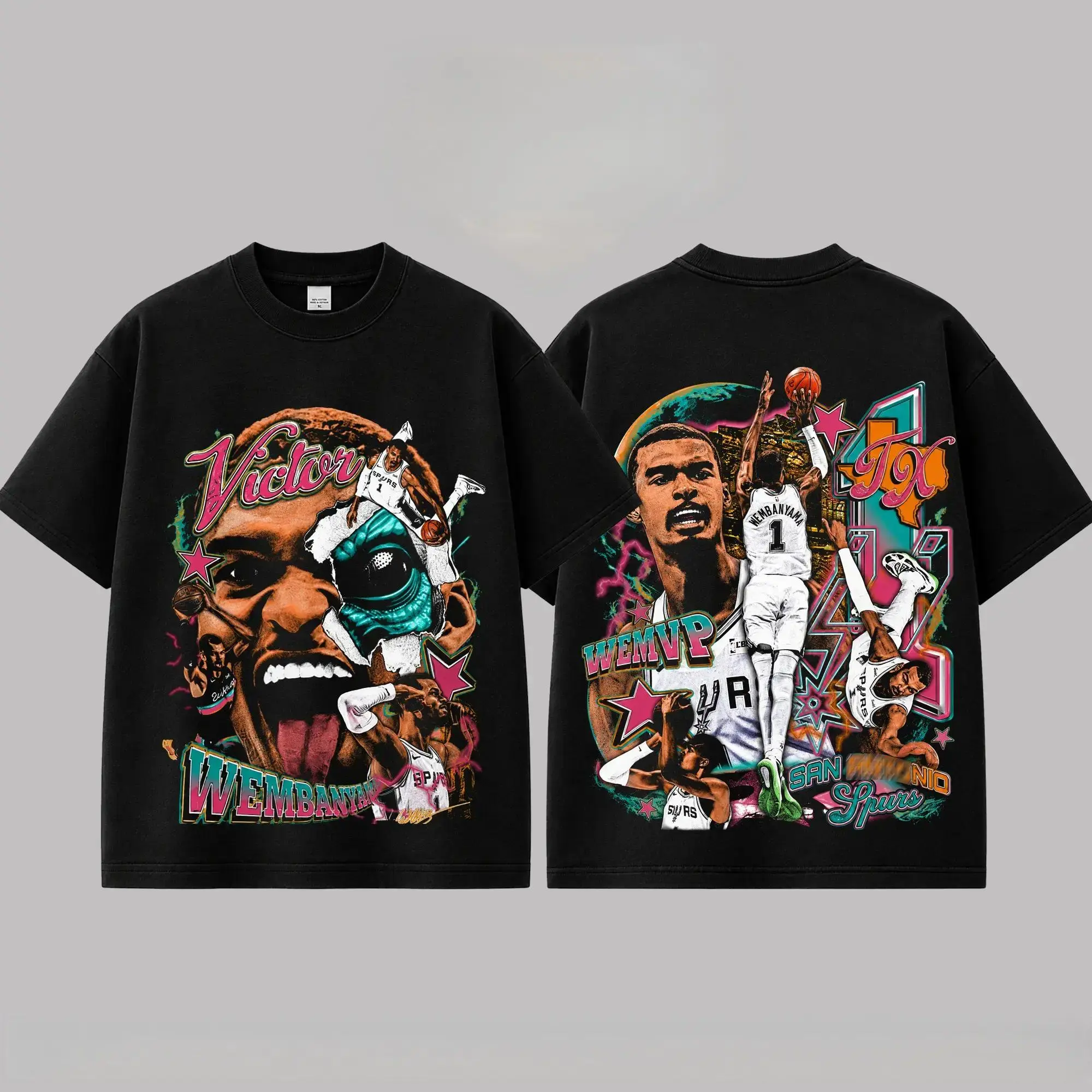 [  100% Cotton]  Victor Wembanyama 'The Alien' Graphic For Spurs Nation, Spurs Basketball Fans Apparel, Wemby Fans Basketball Streetwear Tee, Gift For Basketball Fan Graphic Tee