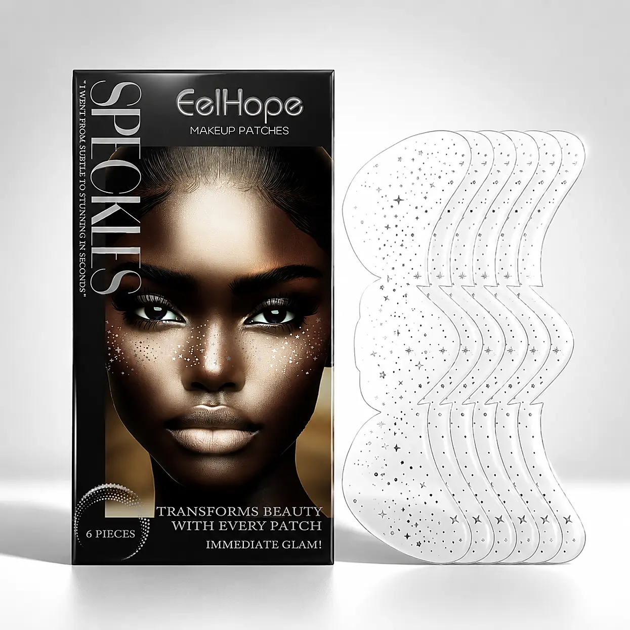 Coffee-Infused Faux Freckle Tattoo Stickers (PE Film), Metallic Glitter Gold Face Gems - Waterproof, Long-Lasting Sunkissed Festival Body Makeup Accessory for Wine Night, Date Nights, Immediate Glam