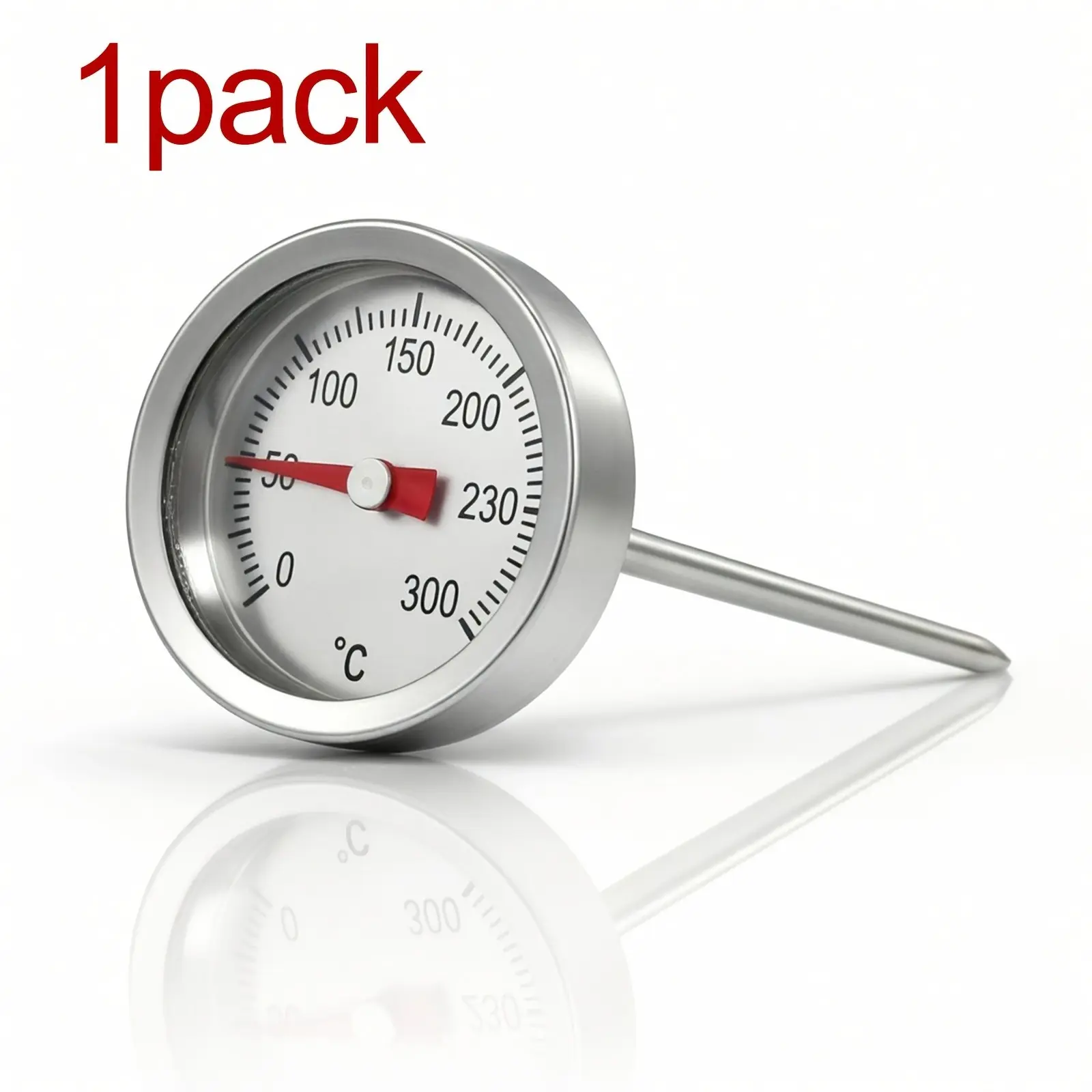 Mechanical Meat Thermometer, Stainless Steel Probe, Battery-Free Cooking Thermometer, Ideal for Steak, BBQ, Frying, Oven Baking