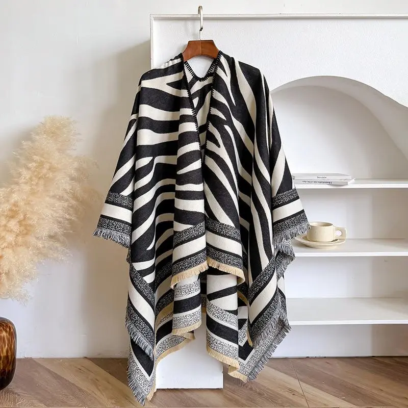 Women Shawl Wraps , Scarf Blanket Cape Winter Warm, Front Open Poncho