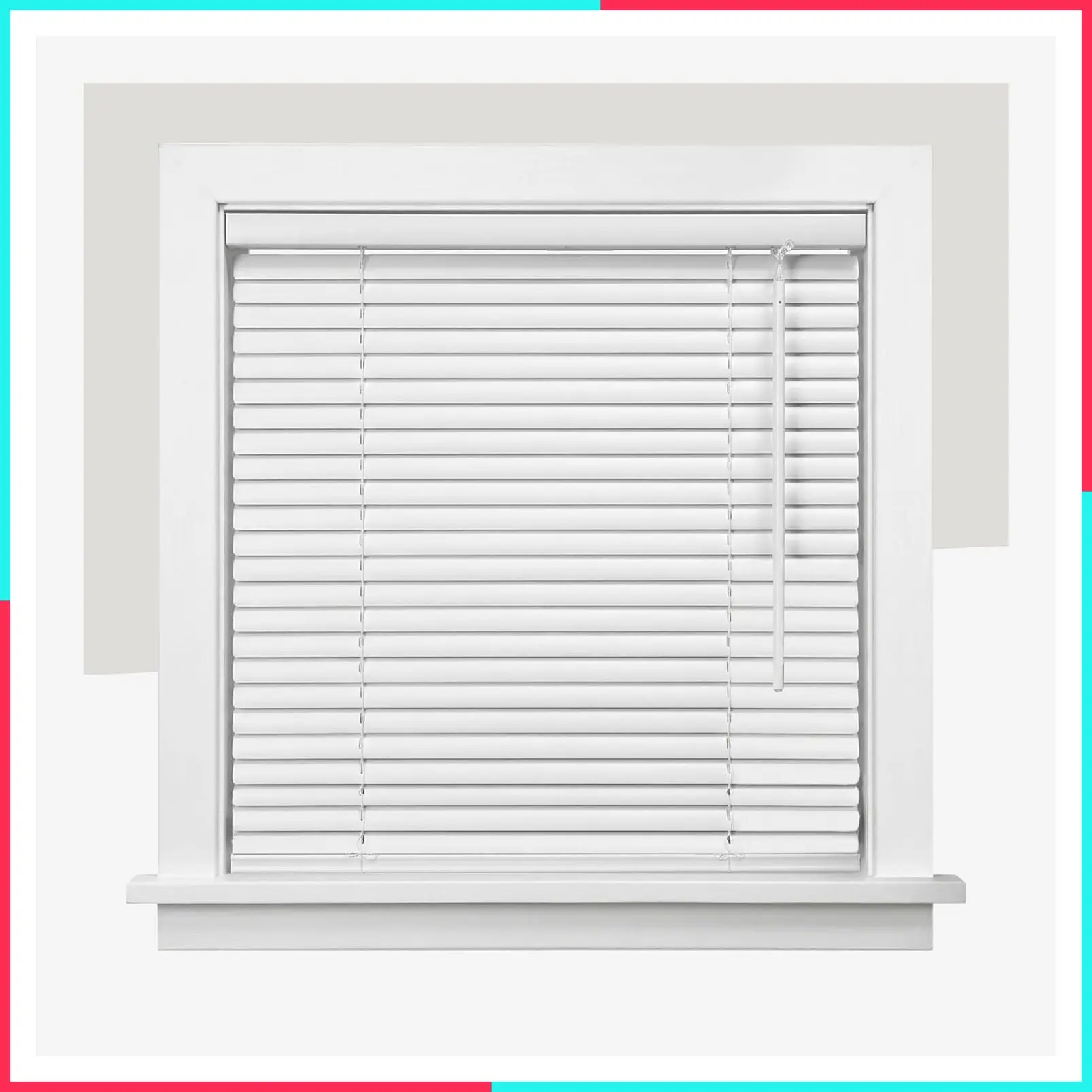 Cordless Mini Blinds for Indoor Windows, 31" W x 36" H, White Vinyl 1" Slats with Tilt Wand, Light Filtering to Room Darkening, Moisture-Resistant, Child-Safe, Screw-Mount Installation