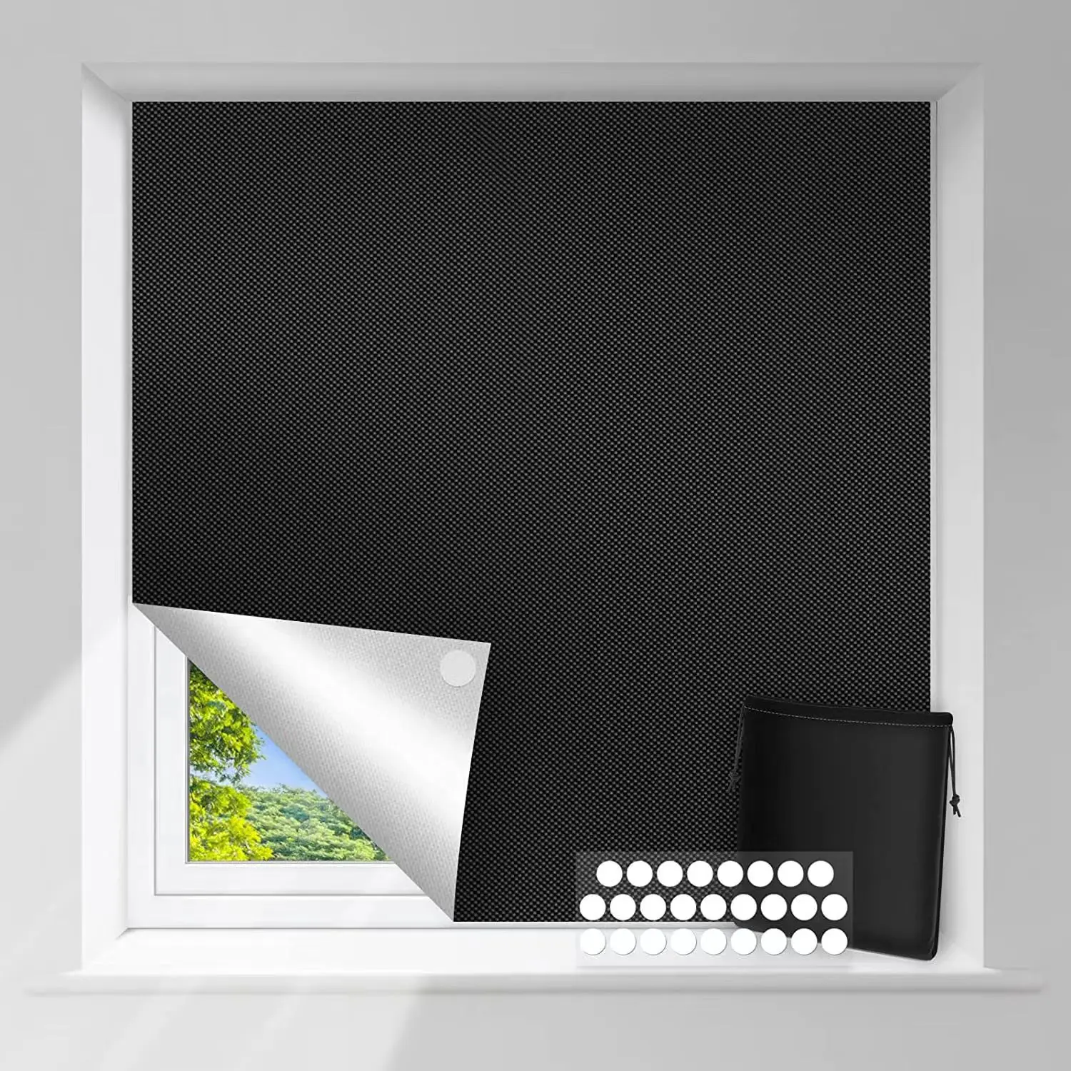 Full Shade Fabric Anti-Light Curtains - Sun Protection, Portable Setup, Trimmable Edge Balcony Blinds for DIY Trimming, Full Shade Cloth