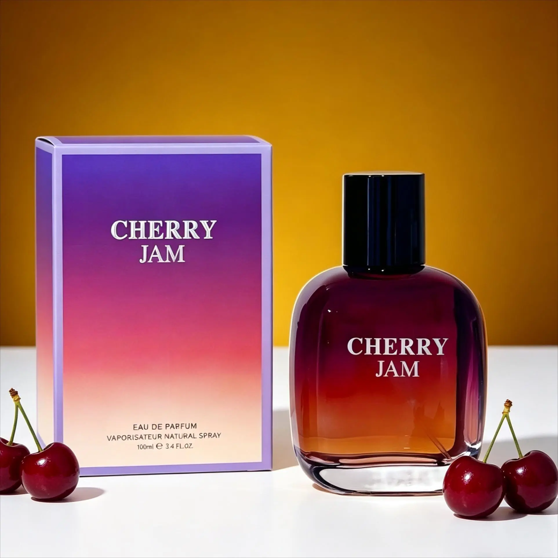 Cherry Jam Unisex Eau de Parfum, a Long-Lasting EDP Spray with an Aromatic Sweet Fruity and Creamy Gourmand Scent, Candy Fragrance for Daily Wear, Single Item, Vanilla Base