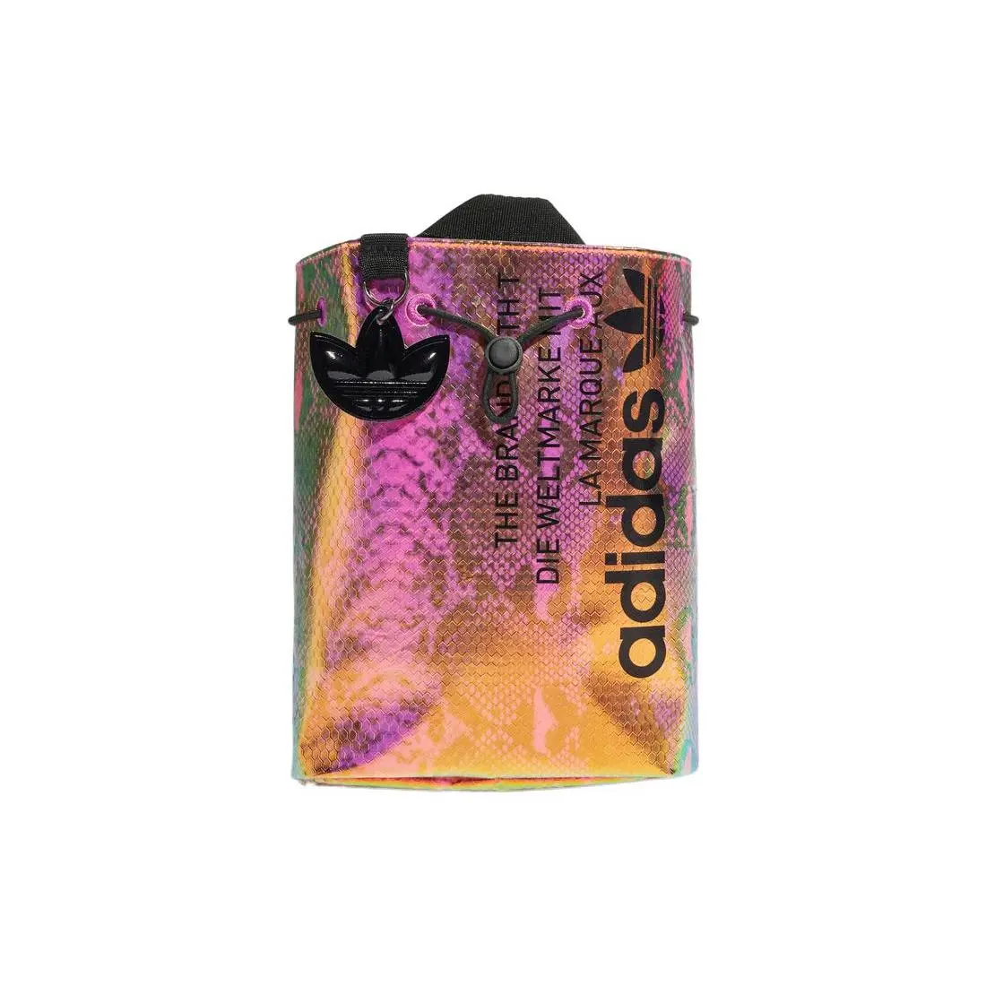 Adidas Originals Laser Pink PU Backpack with Large Trefoil Logo for Women