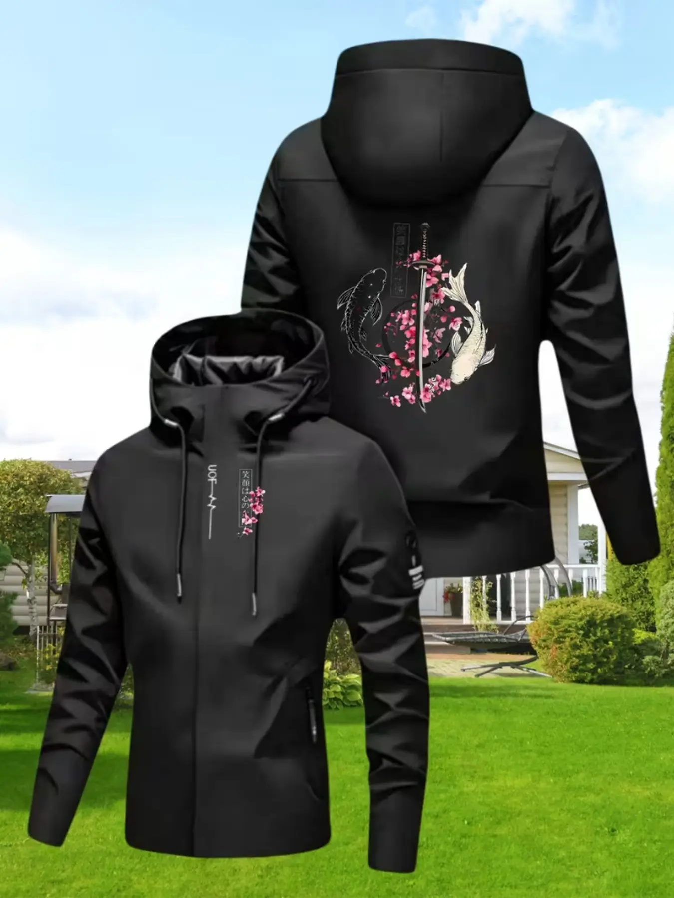 Trendy Windproof Waterproof Hardshell Jacket, High Elasticity Breathable Design, Perfect for All Seasons, Ideal for Hiking School Work
