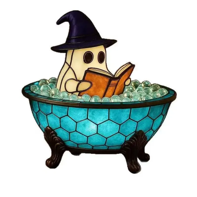 Halloween Ghost Bathtub Night Light, Party Scene Decorative Item, Creative Gift Ornament, Halloween Decoration Lamp