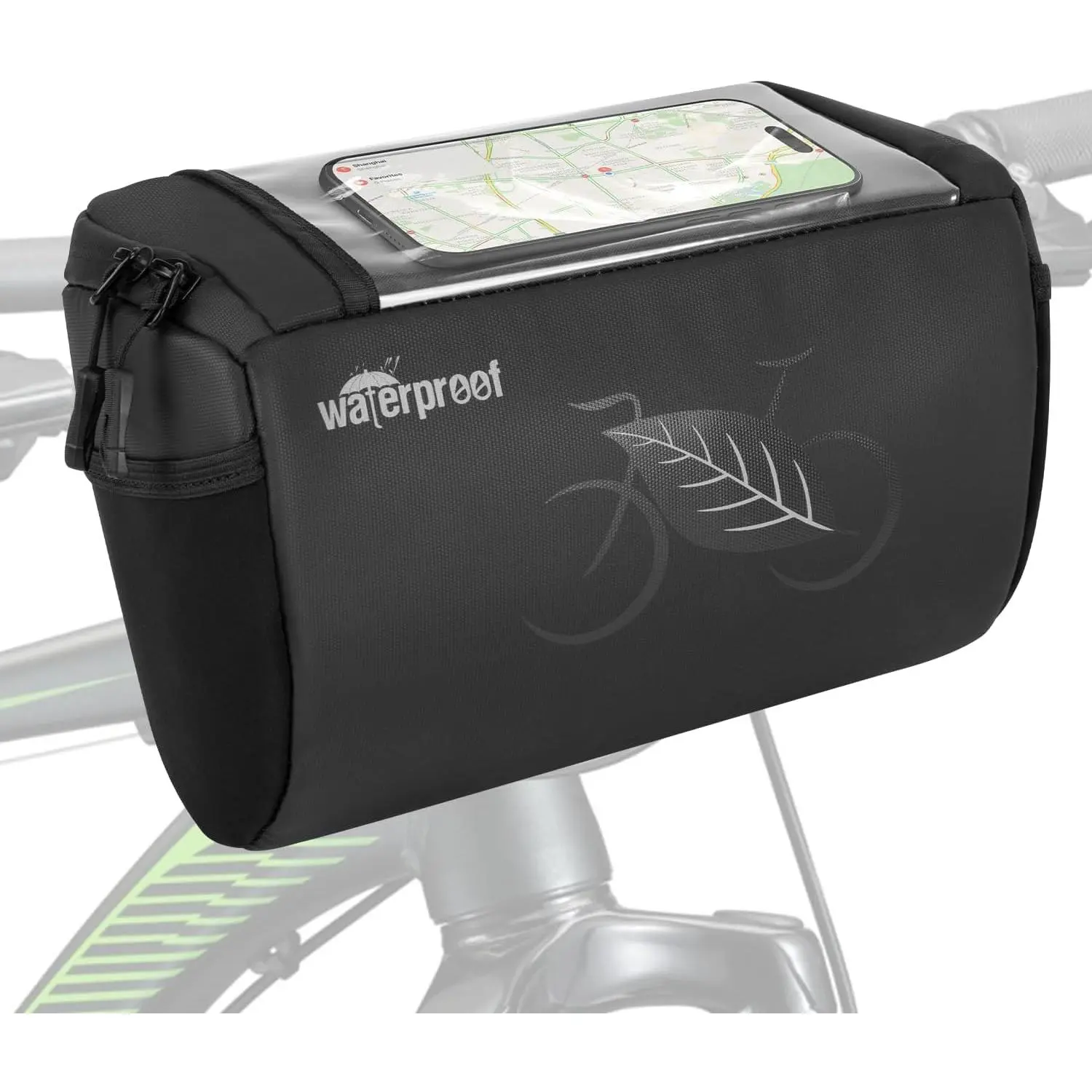 Handlebar Bag,  Front Basket Pack with  Screen Phone Holder, Reflective Storage Pouch 3L for Men Women  Outdoor Road MTB Cycling