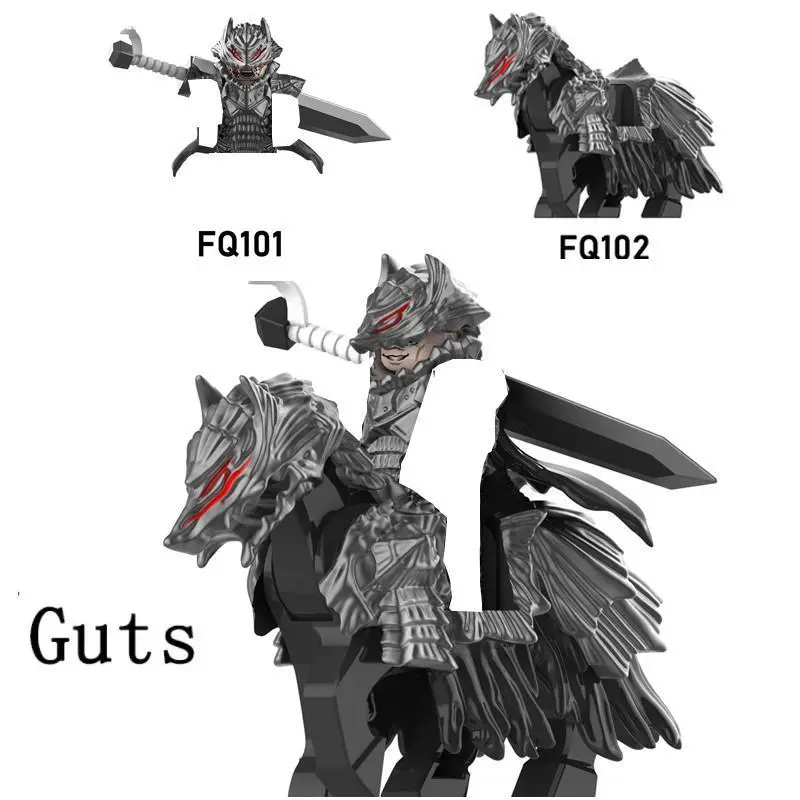 Guts Building Blocks Berserk‌ Figures Toy Wolf Mount Minifigures