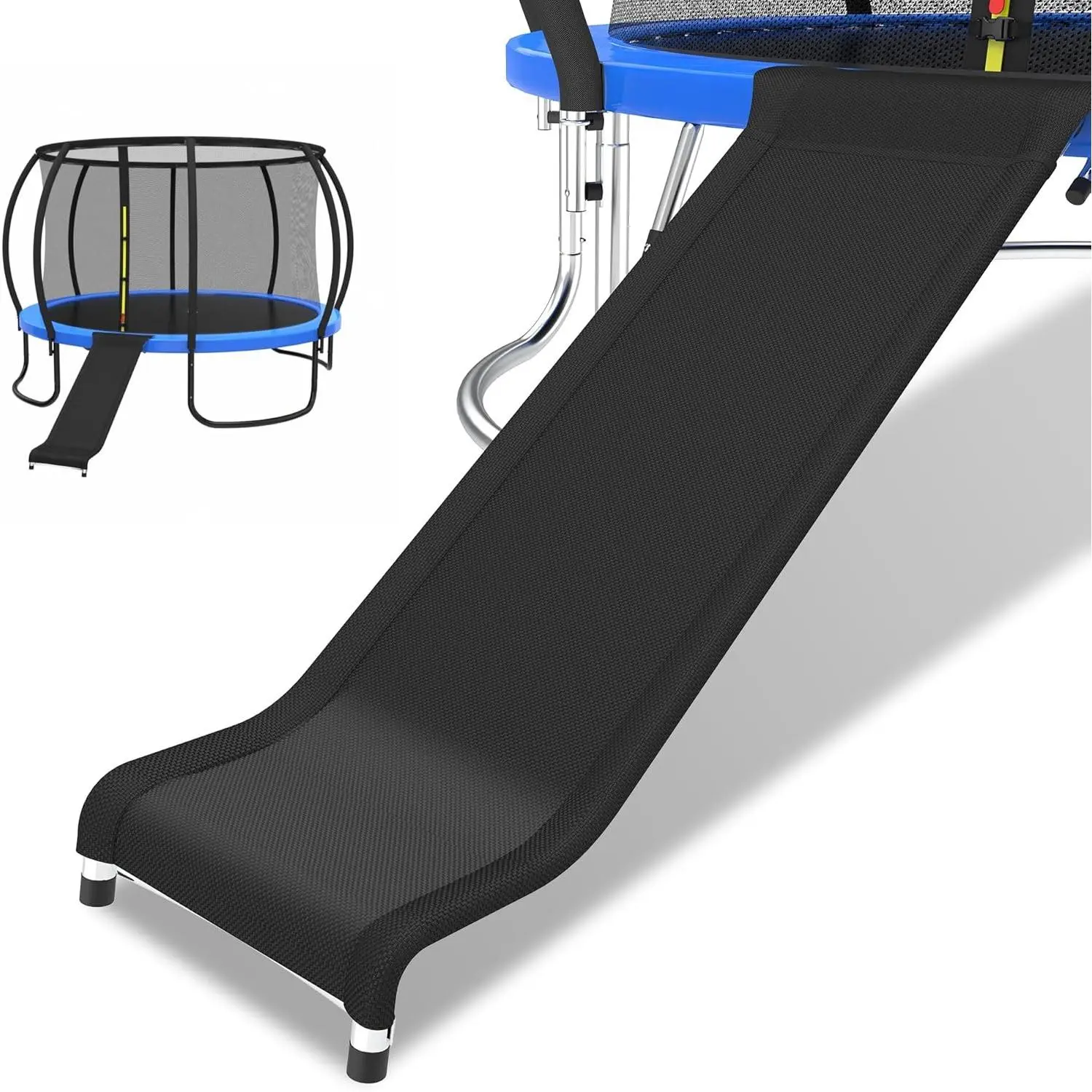 Universal 10FT 12FT 14FT 15FT 16FT Trampoline Safety Slide Accessories with Cushioning Effect Suitable for Children Climb Up and Slide Down Silver