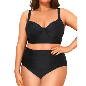 Tempt Me Women Plus Size Underwire Bikini - Two Piece High Waisted Swimsuits Bathing Suit Swimwear  SwimWeek  summervibes