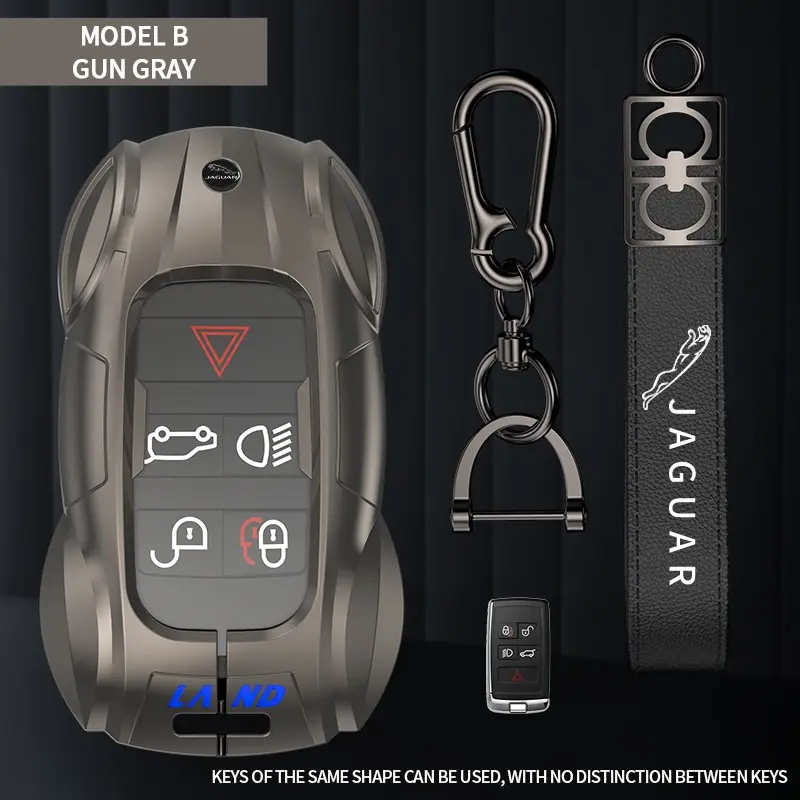 Metal Car Key Cover for Jaguar F-Pace Xe/xel/xf/xfl/e-Pace/i-Pace/f-Type/xj, Stylish Key Case, Remote Control Protector, Cool Sports Car Design